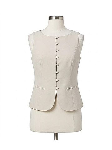 Lucy Paris Round Neck Sleeveless Vest Top in Beige (view 1)