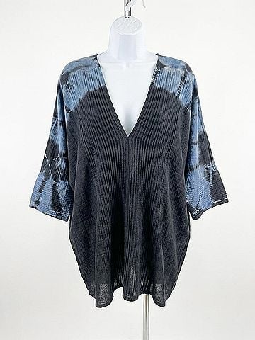 Etcetera Women's Ombre Poncho in Grey Black (view 1)