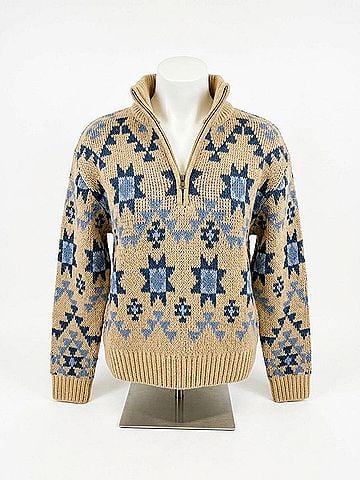 Tasha Polizzi Collection Appalachia Knit Zip Pullover in Beige (view 1)