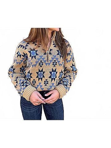 Tasha Polizzi Collection Appalachia Knit Zip Pullover in Beige (view 2)