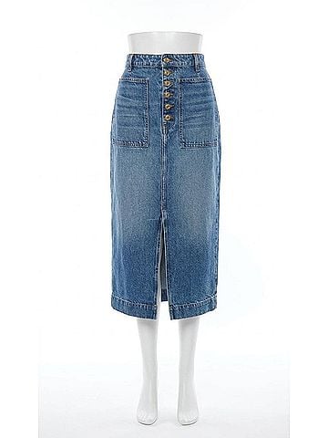 Ulla Johnson Bea Skirt in Danube Medium Indigo Wash (view 1)