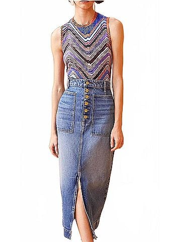 Ulla Johnson Bea Skirt in Danube Medium Indigo Wash (view 2)