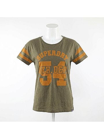Superdry Women's Sport State Entry Bf Tee Shirt in Khaki Marl (view 2)