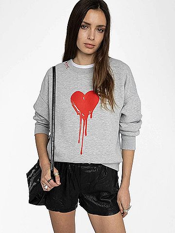 Zadig & Voltaire Oscar Sweatshirt in Gris Chine Clai (view 2)