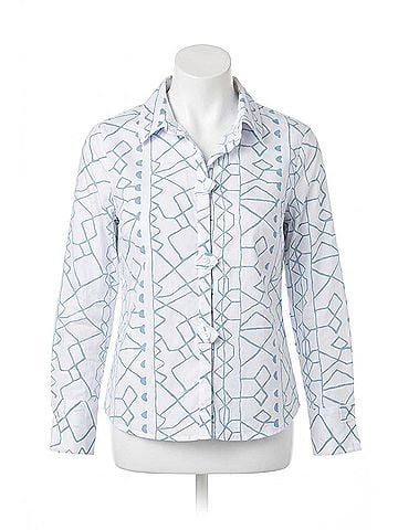 Habitat Print Tab Detail Blouse in Dewdrop (view 1)