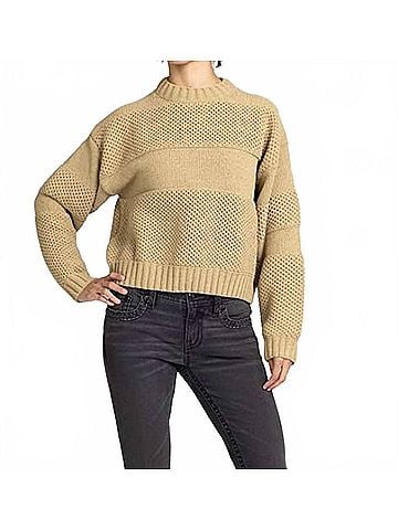 Miss Me Women's Knit Long Sleeve Sweater in Olive (view 2)