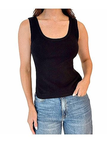 Greylin Ezra Knit Tank Top in Black (view 2)