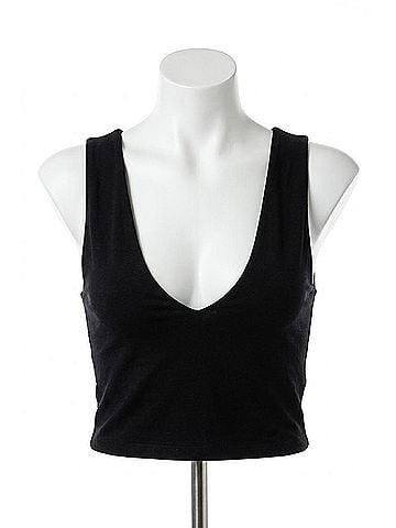 Indah Meringue Deep U Band Top in Black (view 1)