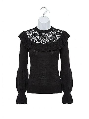 Haute Hippie Elsie Rayon Nylon Sweater in Black (view 1)