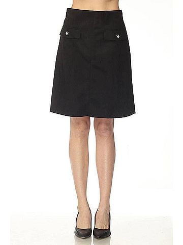 Joseph Ribkoff \Faux Suede A-Line Skirt in Black (view 2)