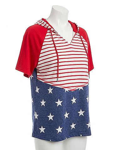 Coco + Carmen Women's Brianna Hooded Top in Red (view 1)