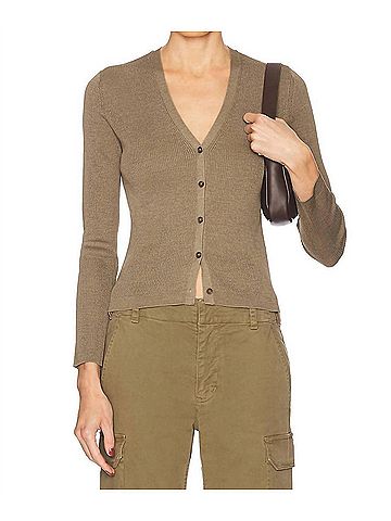 Nili Lotan Nari Cardigan in Military Green (view 2)