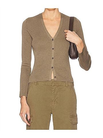Nili Lotan Nari Cardigan in Military Green (view 2)