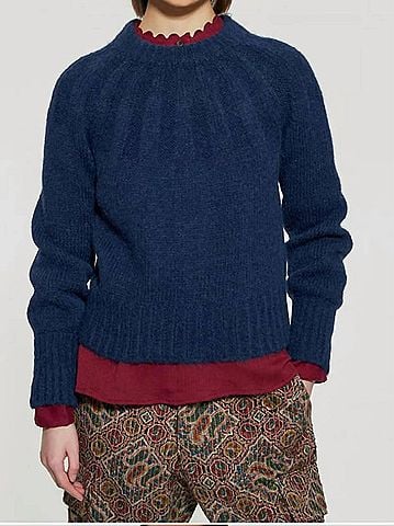 Antik Batik Lulu Alpaca Wool Sweater in Dark Blue (view 2)