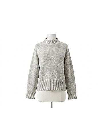Tribal Women's Mock Neck Sweater in Grey Mix (view 1)