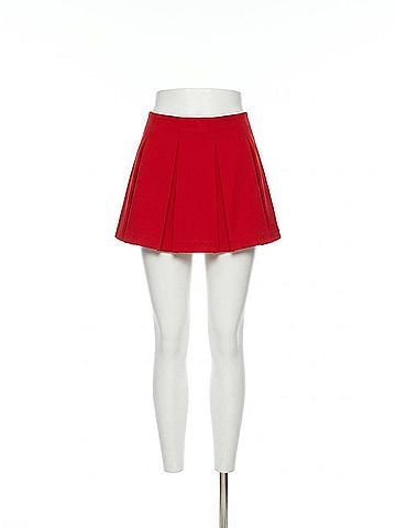 Alice + Olivia Women's Emilie Mini Skirt in Chili Pepper (view 1)