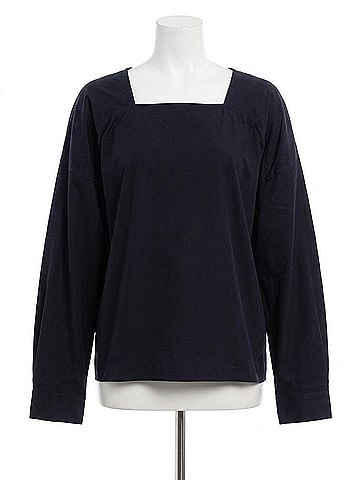 Tibi Women's Lyocell Drape Squareneck Top in Navy (view 1)