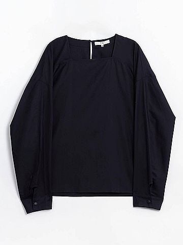 Tibi Women's Lyocell Drape Squareneck Top in Navy (view 2)
