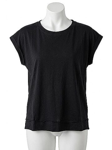 Mono b Slash Back Tee in Black (view 1)