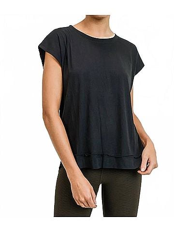 Mono b Slash Back Tee in Black (view 2)