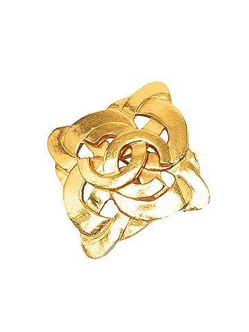 Chanel Chanel Coco Mark Vintage Brooch, 97P Stamp, Gold Plated, Women's CHANEL (view 1)