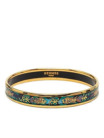 Hermès Hermes Enamel PM Cloisonné Bangle, Gold Plated, Women's (view 1)