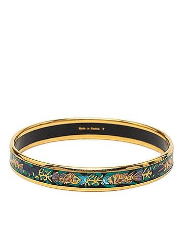 Hermès Hermes Enamel PM Cloisonné Bangle, Gold Plated, Women's (view 2)