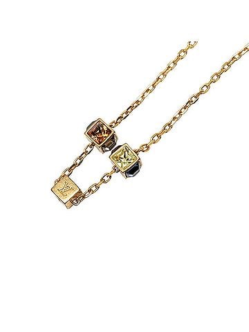 Louis Vuitton Louis Vuitton Collier Gamble Chain Pendant Necklace M66999 Gold Plated Rhinestone Women's LOUIS VUITTON (view 1)