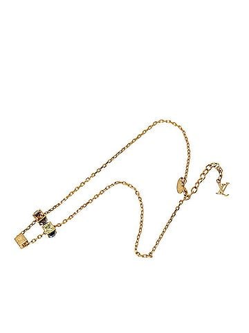 Louis Vuitton Louis Vuitton Collier Gamble Chain Pendant Necklace M66999 Gold Plated Rhinestone Women's LOUIS VUITTON (view 2)