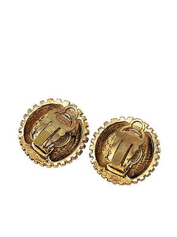 Chanel Chanel Vintage Round Earrings, Gold Plated, Women's. (view 2)