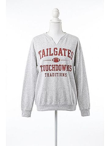 Gildan Tailgates Split Neck Sweatshirt in Ash Gray (view 1)