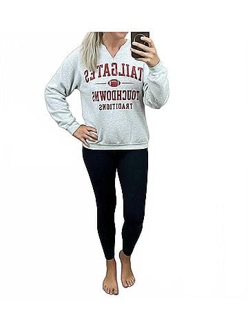 Gildan Tailgates Split Neck Sweatshirt in Ash Gray (view 2)