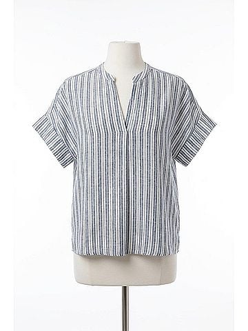 Hartford Casa Woven Pullover Shirt in Blue (view 1)