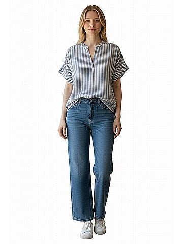 Hartford Casa Woven Pullover Shirt in Blue (view 2)