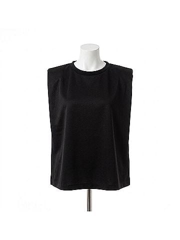 Glam Rhobes Sleeveless Everyday Top in Black (view 1)