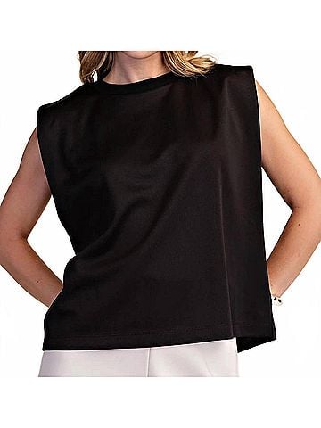 Glam Rhobes Sleeveless Everyday Top in Black (view 2)