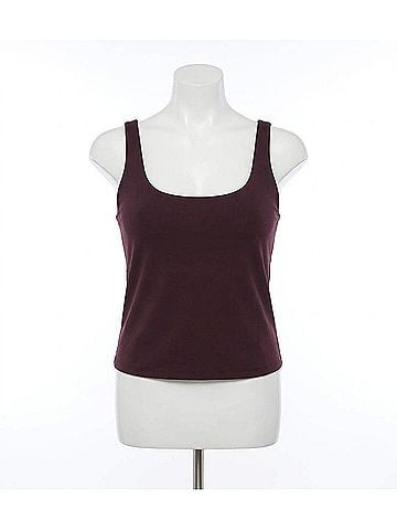 Fabletics Pureluxe Built-In Bra Tank Top - Plus in Oxblood (view 1)