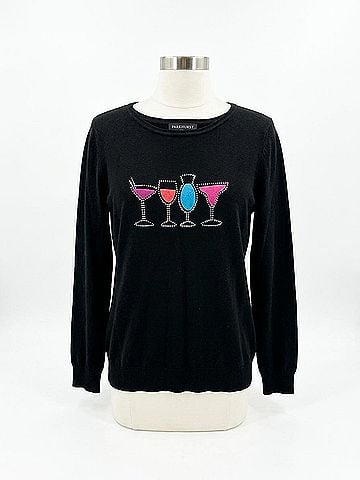 parkhurst Holiday Rhinestone Top in Black Rn 89898 (view 1)