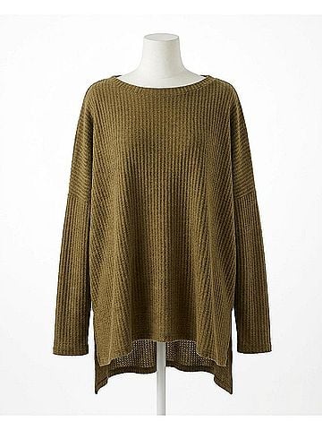 Zenana Fall Comfort Oversized Thermal Top in Dusty Olive (view 1)