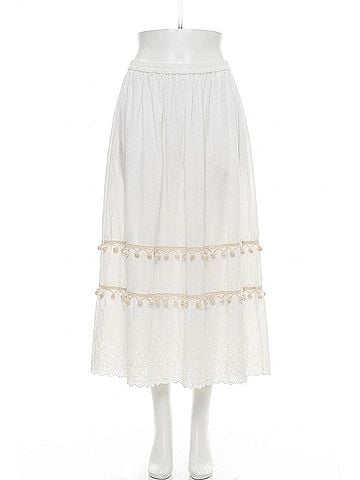 Trovata Bianca Midi Skirt in White (view 1)