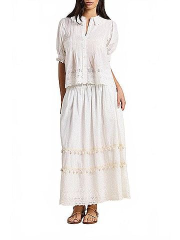 Trovata Bianca Midi Skirt in White (view 2)
