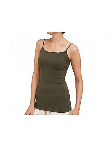 Nikibiki Scoop Neck Seamless Cami in Olive (view 2)