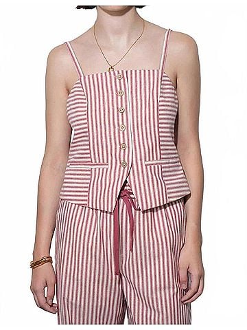 Greylin Audrey Square Neck Vest Top in Berry (view 2)