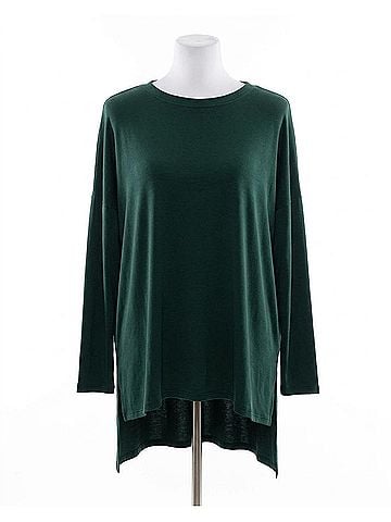 Zenana Casual Times Oversized Lightweight Sweater in Hunter Green (view 1)