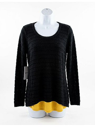 Pete Women's Godet Back Sweater in Black (view 1)