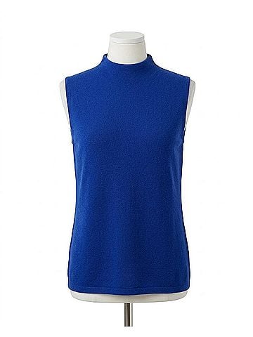 A La Carte Women's Funnel Neck Sleeveless Sweater in Blue (view 1)