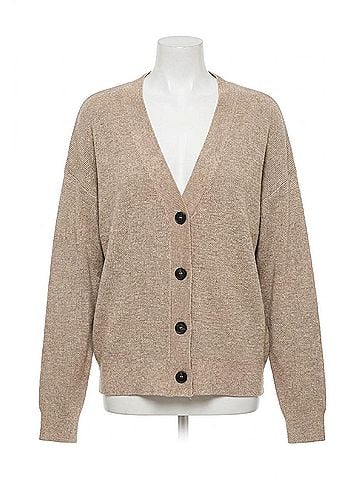 Zenana Viscose Sweater Cardigan in Heather Mocha (view 1)