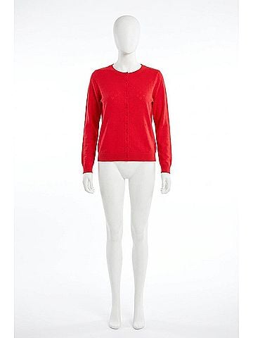 Tribal Pointelle Knit Cardigan in Rouge (view 1)