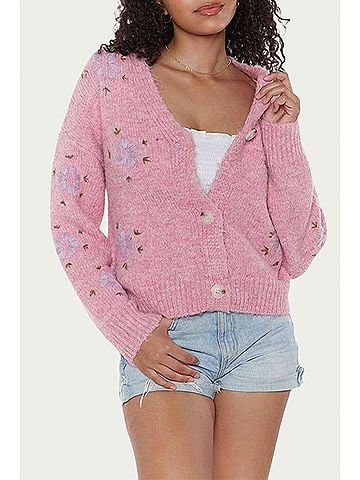 Raga Surat Floral Cardigan in Pink (view 2)