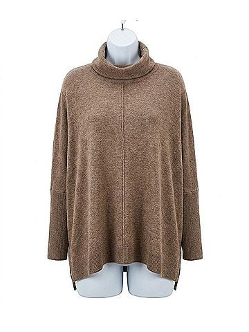 Zenana Cozy Chic Oversized Sweater in Coffee (view 1)